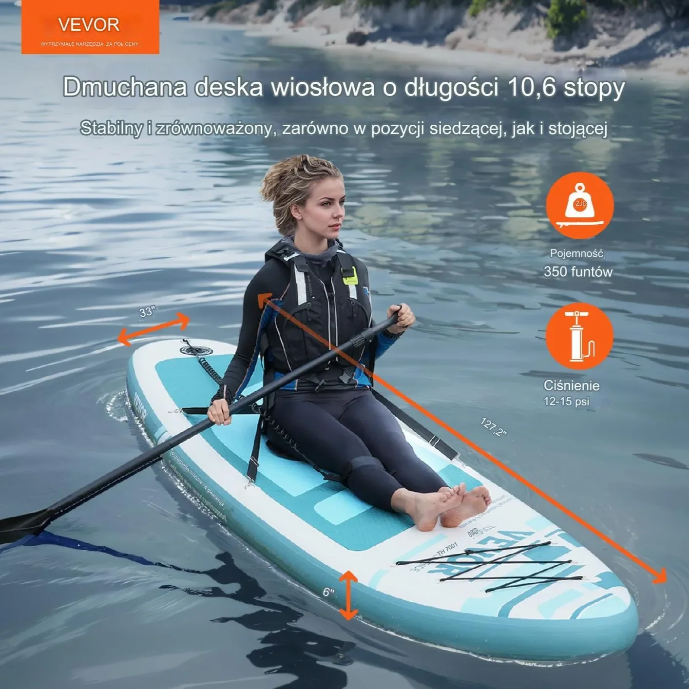 Deska sup do pływania pompowana stand up paddle 323 cm - obrazek 3