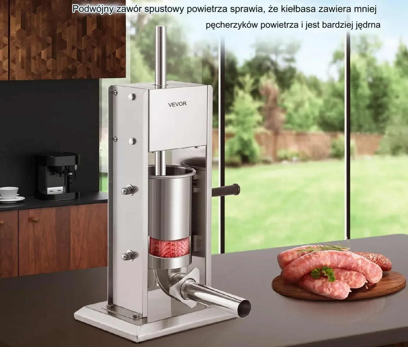 Nadziewarka do kiełbas 3L pionowa stal nierdzewna 2 prędkości - obrazek 6