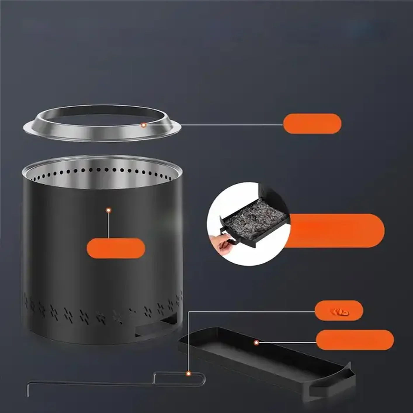 Biokominek kominek wolnostojący na taras stół ogrodowy stojący 40 cm - obrazek 5