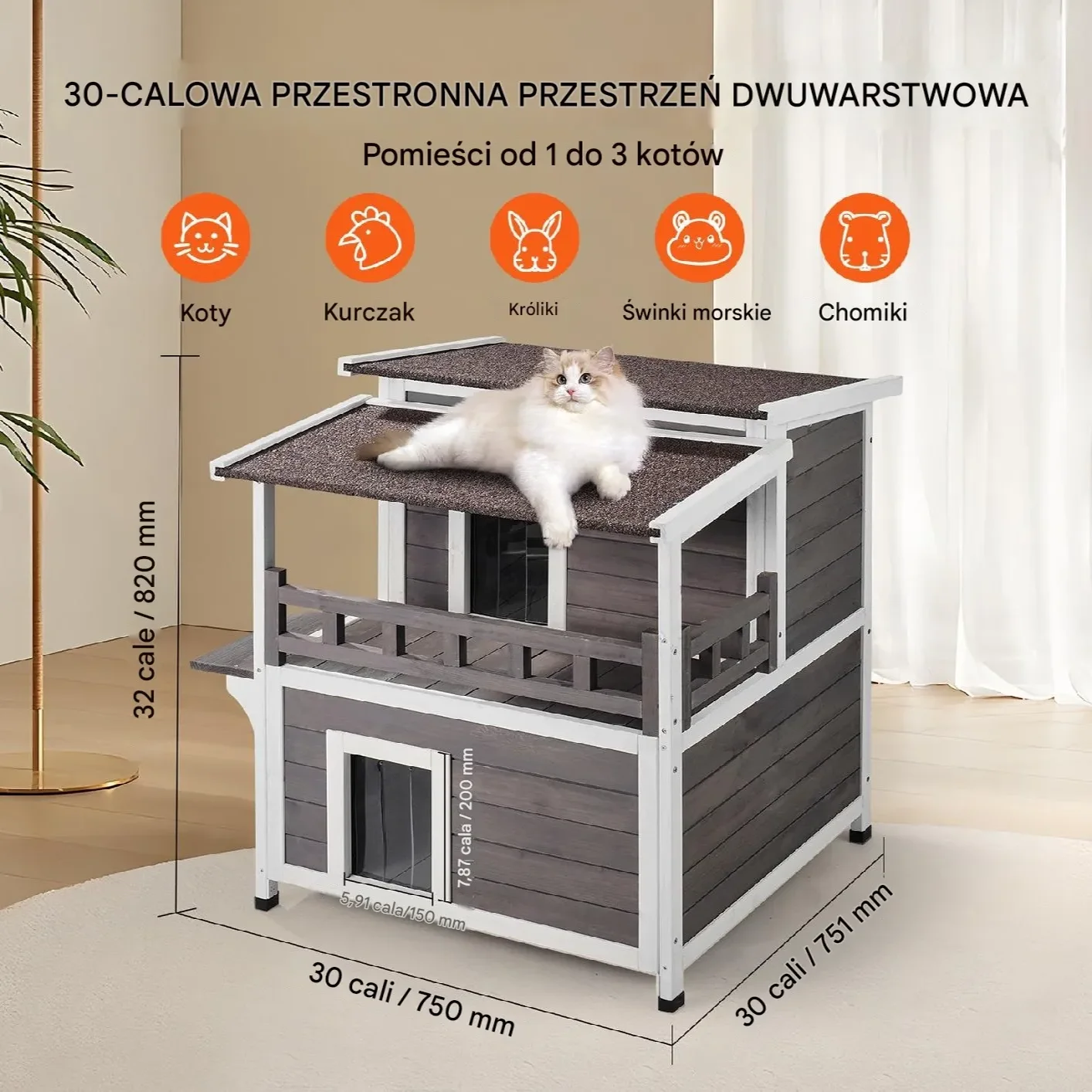 Domek dla Kota 77 cm - obrazek 4