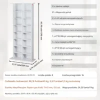 Szafka na Płyty CD/DVD z Regulowanymi Półkami 464 Płyty