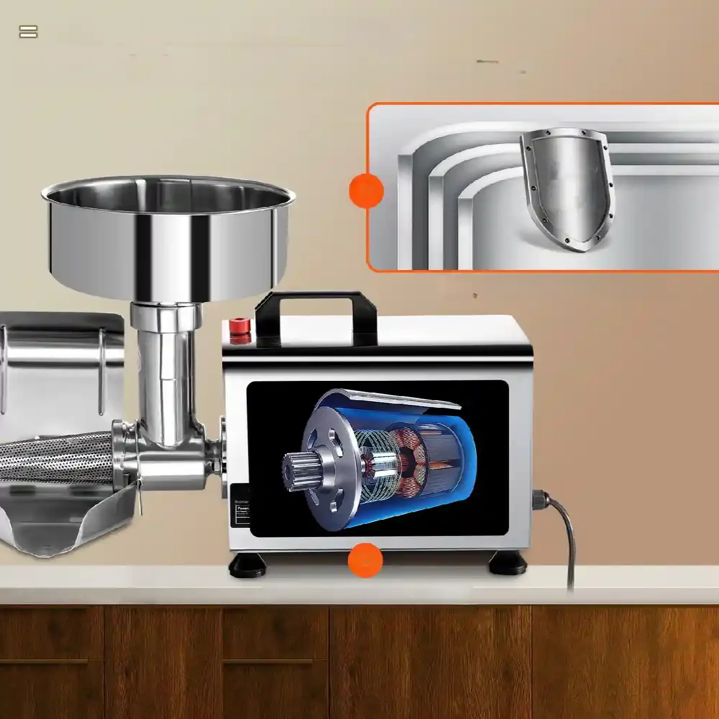 Przecierak maszynka do mielenia pomidorów wyciskarka do owoców 370W - obrazek 2