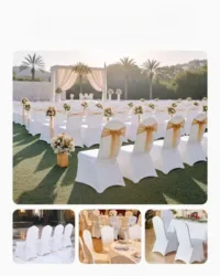 Pokrowce na krzesła 100 szt. spandex elastyczne - do ślubów i bankietów