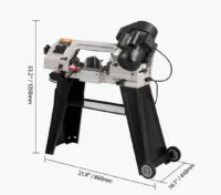 Piła taśmowa do metalu 135x86cm 550W kąt 0–45° regulacja prędkości warsztat