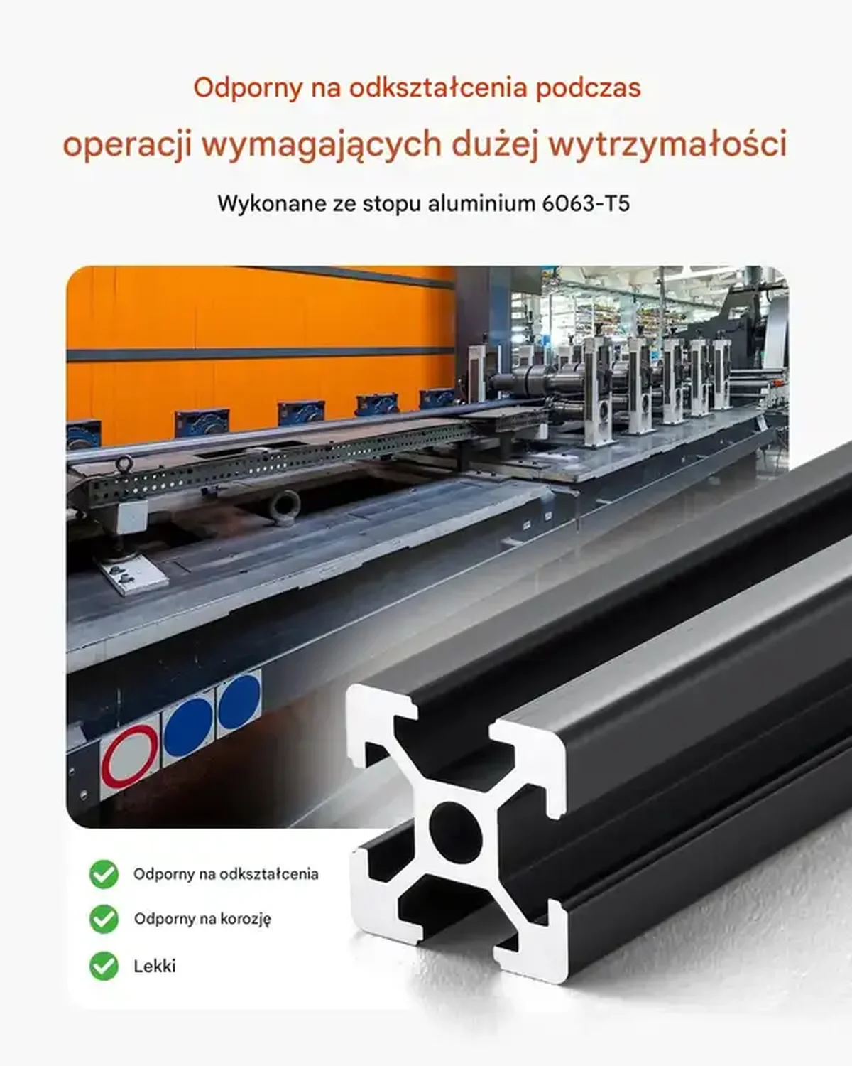 Profil aluminiowy T-slot 2020 1200mm 10 szt. czarny - do CNC, drukarki 3D - obrazek 2