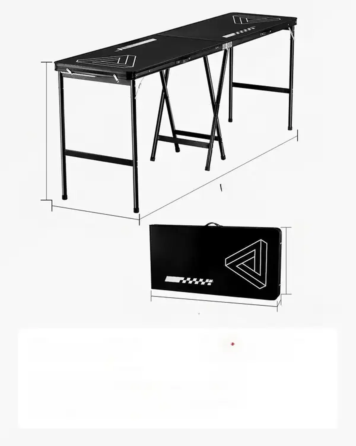 Stół do beer ponga z regulacją wysokości składany gra towarzyska czarny - obrazek 4