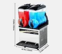 Maszyna do napojów slushie granita 15L×2 podwójna stalowa restauracja bar