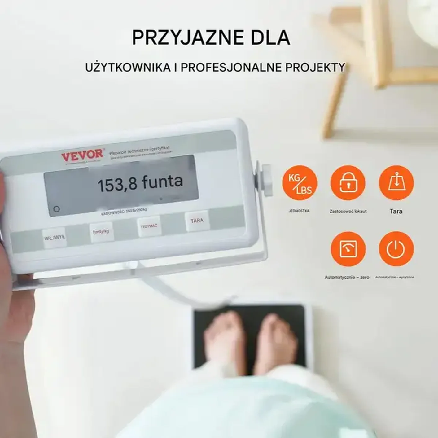 Waga medyczna cyfrowa 250kg antypoślizgowa hold/tare do domu i gabinetu - obrazek 3