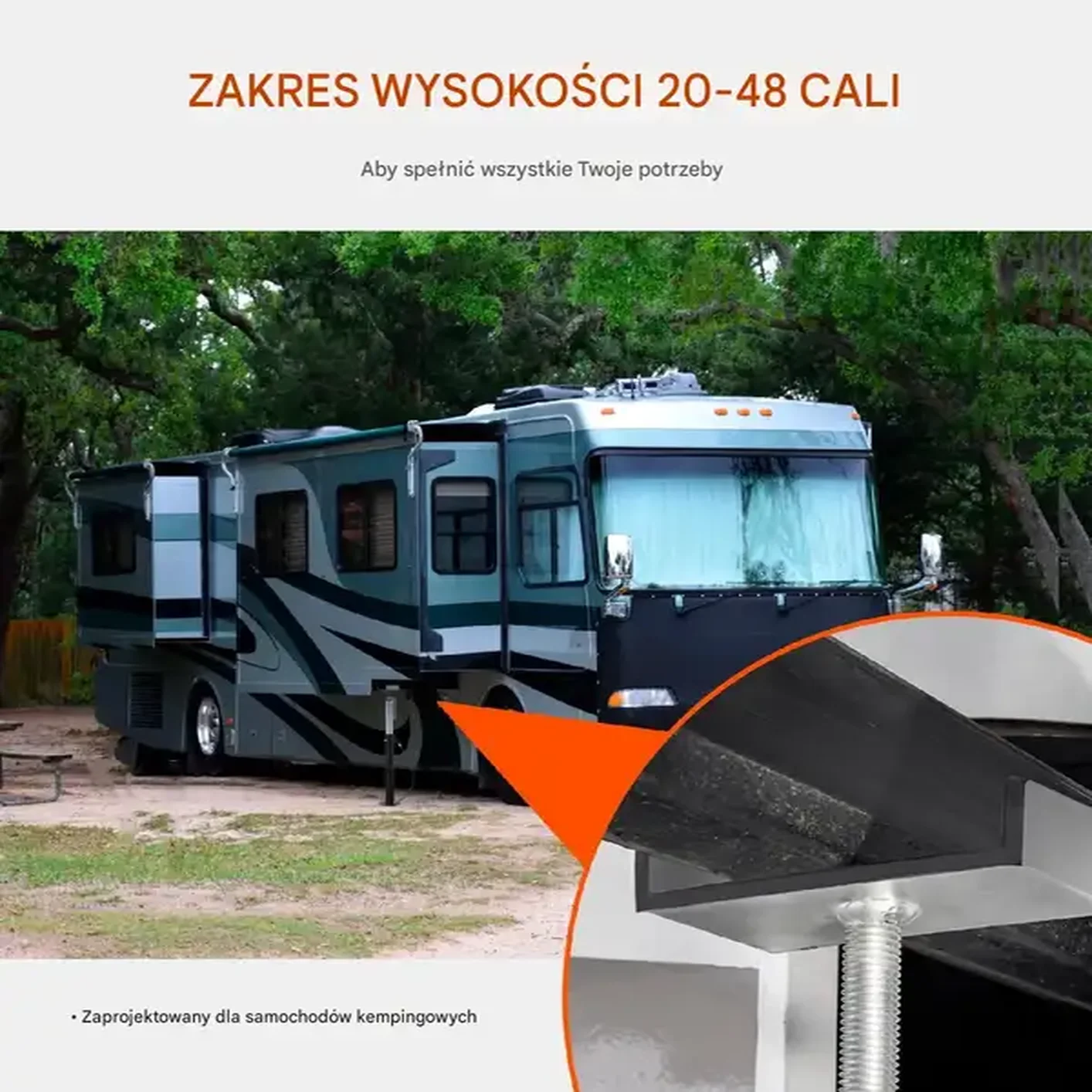 Stopa podpora podkładka do przyczepy kempingowej kampera 50-123 cm - obrazek 3