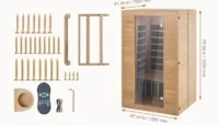 Sauna domowa na podczerwień dla 2 osób drewniana niskie EMF Bluetooth
