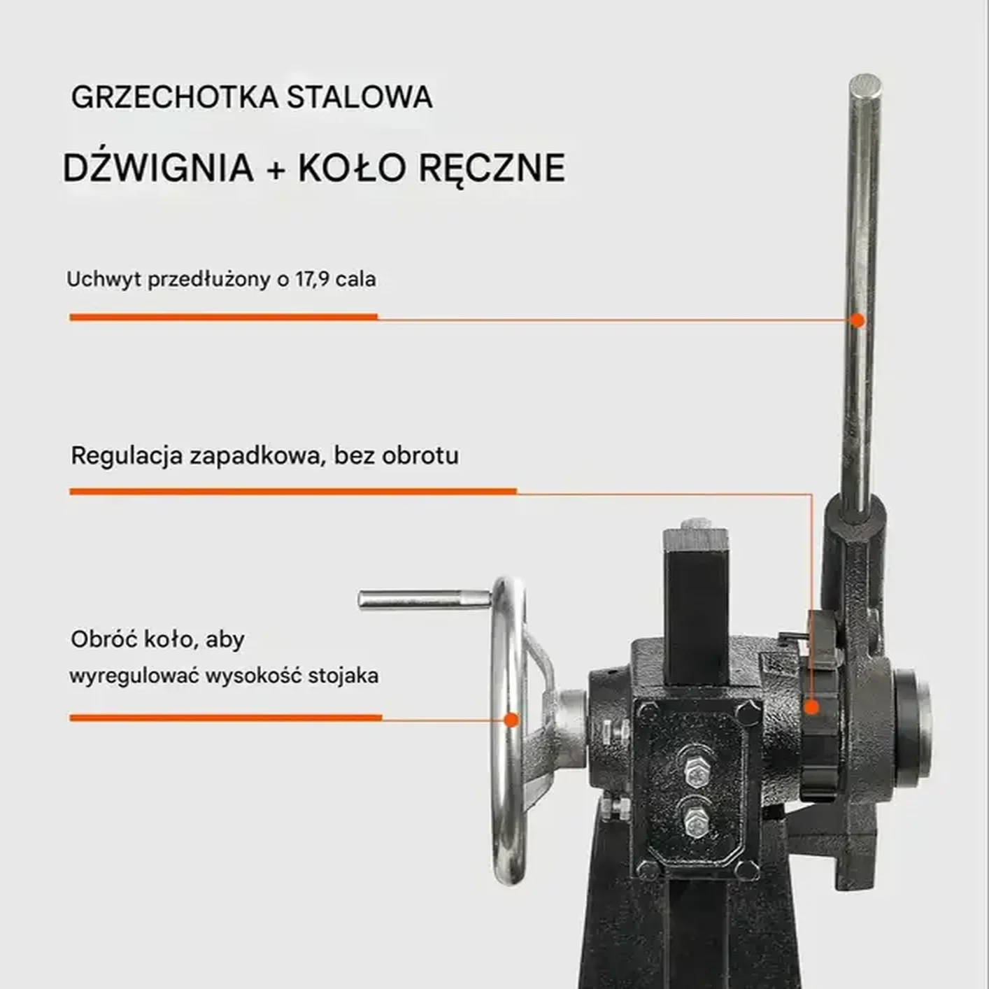 Prasa ręczna zapadkowa 3 tony żeliwna - do tłoczenia gięcia formowania - obrazek 2