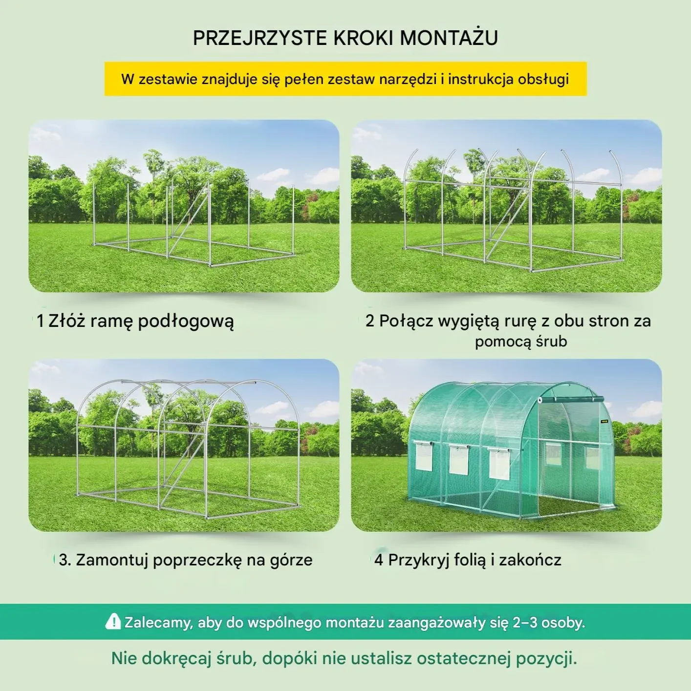 Tunel foliowy ogrodowy szklarnia 3x2x2 m - obrazek 6