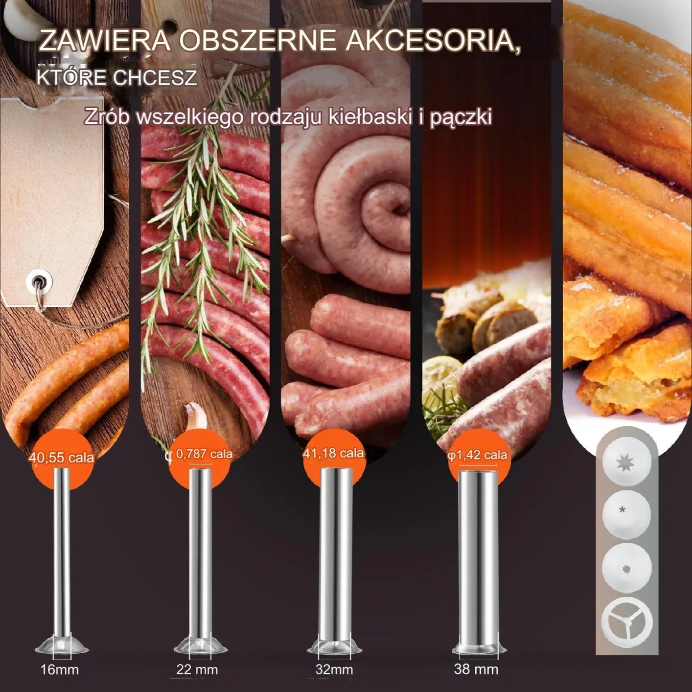 Nadziewarka do kiełbas 3L pionowa stal nierdzewna 2 prędkości - obrazek 4