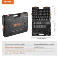 Nasadki udarowe 130el 3/8'' 1/2'' SAE/metric 6-pkt Cr-Mo, w walizce