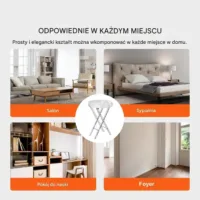 Stolik kawowy okrągły akrylowy składany przezroczysty