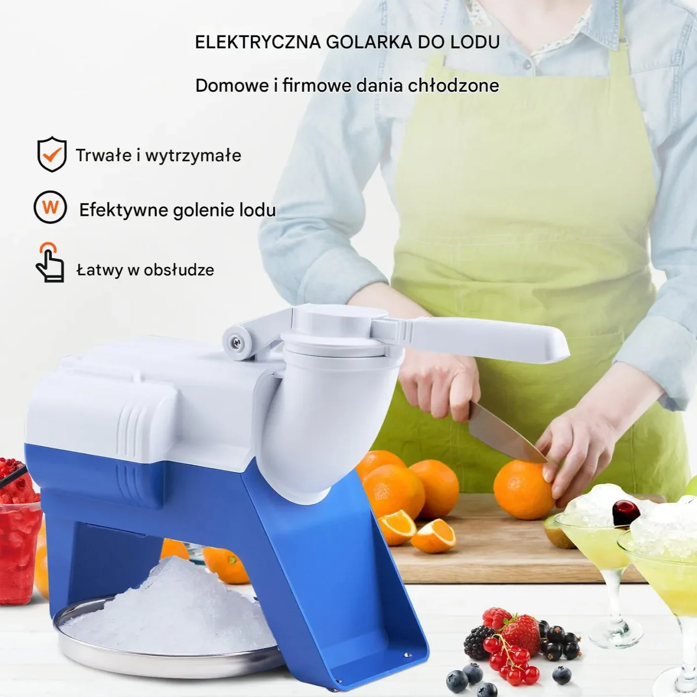 Lodówka elektryczna kruszarka do lodu 180W 80kg/h – do koktajli - obrazek 6
