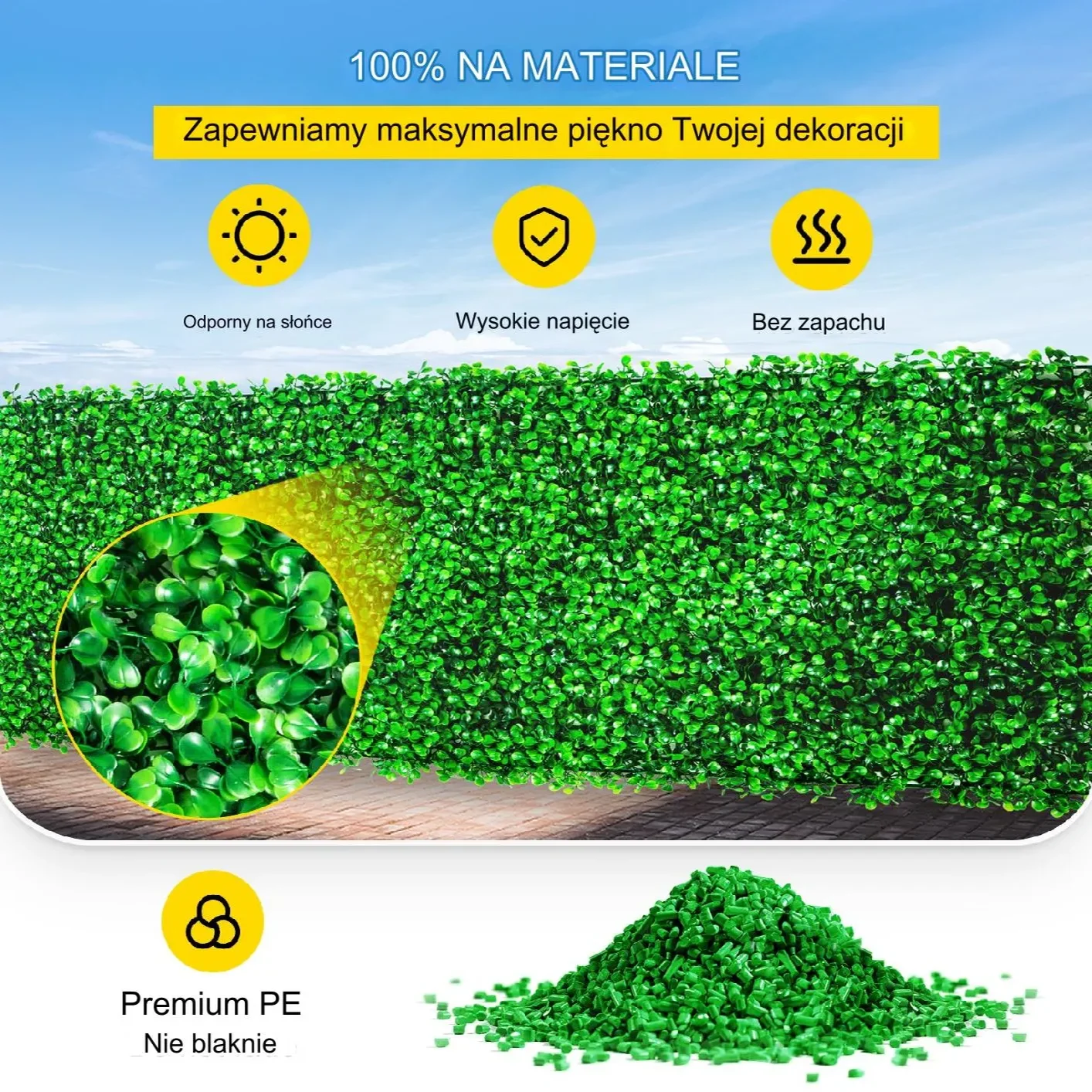 Sztuczna Trawa Panel Bukszpan 8szt 60x40cm – Dekoracja Ogród Prywatność - obrazek 2