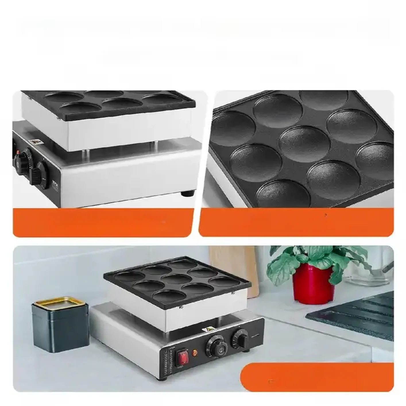 Gofrownica do Poffertjes holenderskich naleśników naleśnikarka 9 szt 1700W - obrazek 2