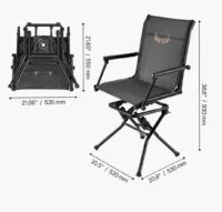 Krzesełko myśliwskie wędkarskie 360° składane lekkie z podłokietnikami