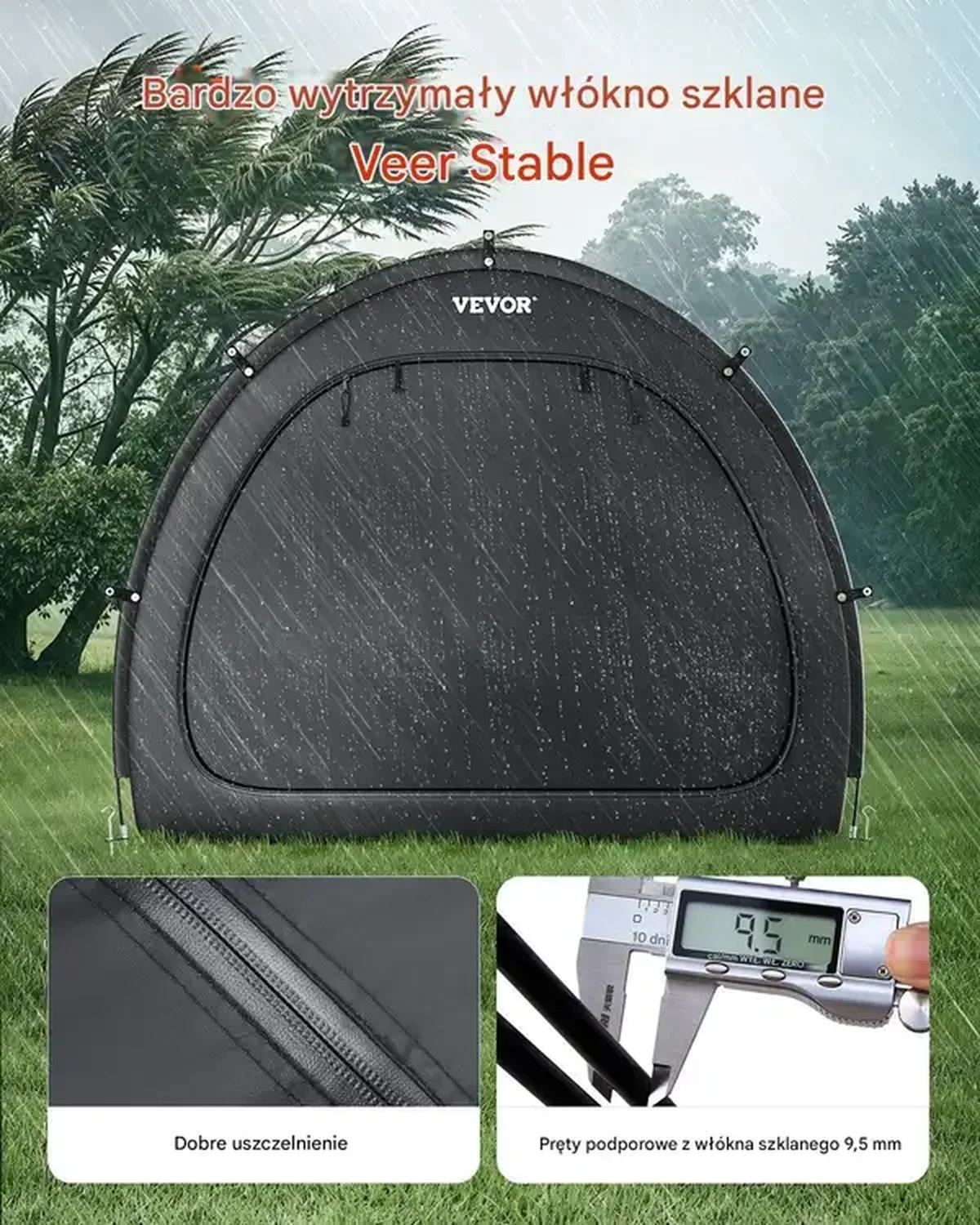 Namiot rowerowy całoroczny wodoodporny ogrodowy skuter motor 243cm - obrazek 3