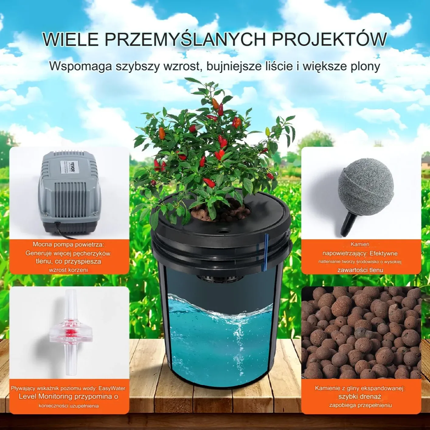 System do Uprawy Hydroponicznej Osiem Doniczek - obrazek 5