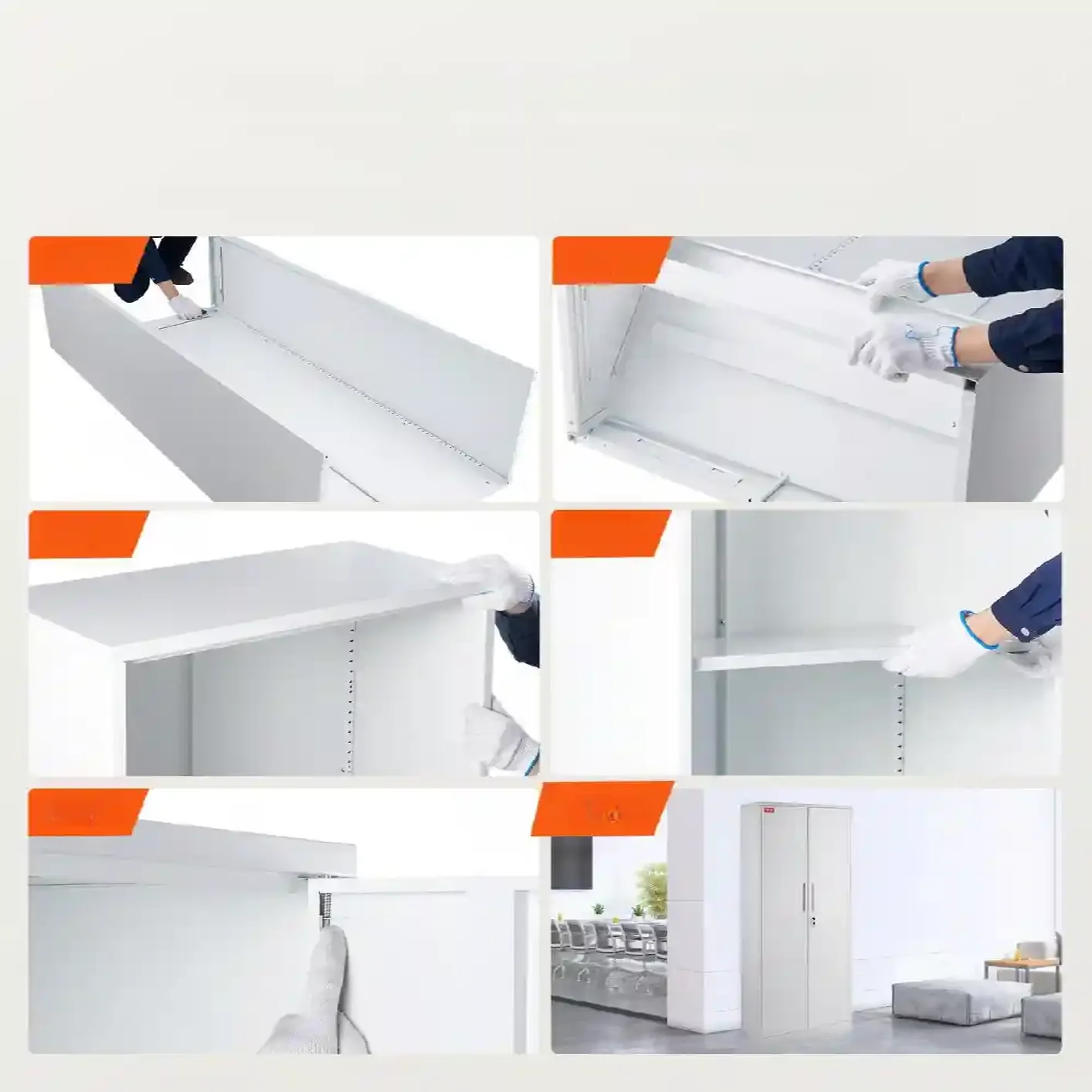 Szafa Biurowa Metalowa Na Dokumenty Akta 80x40x180 cm biała - obrazek 3