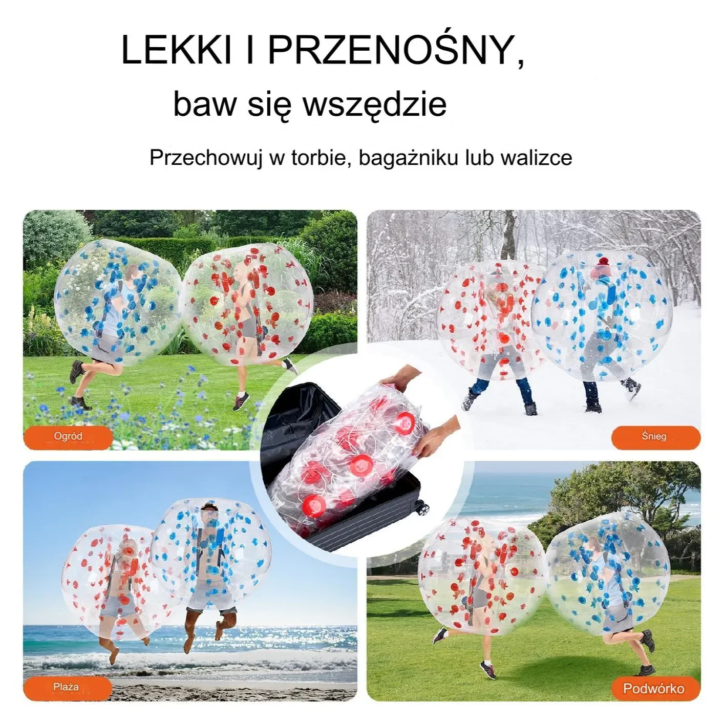 Dmuchane Pompowane Kule do Zabawy Zderzania się Bumper Bubble - obrazek 4