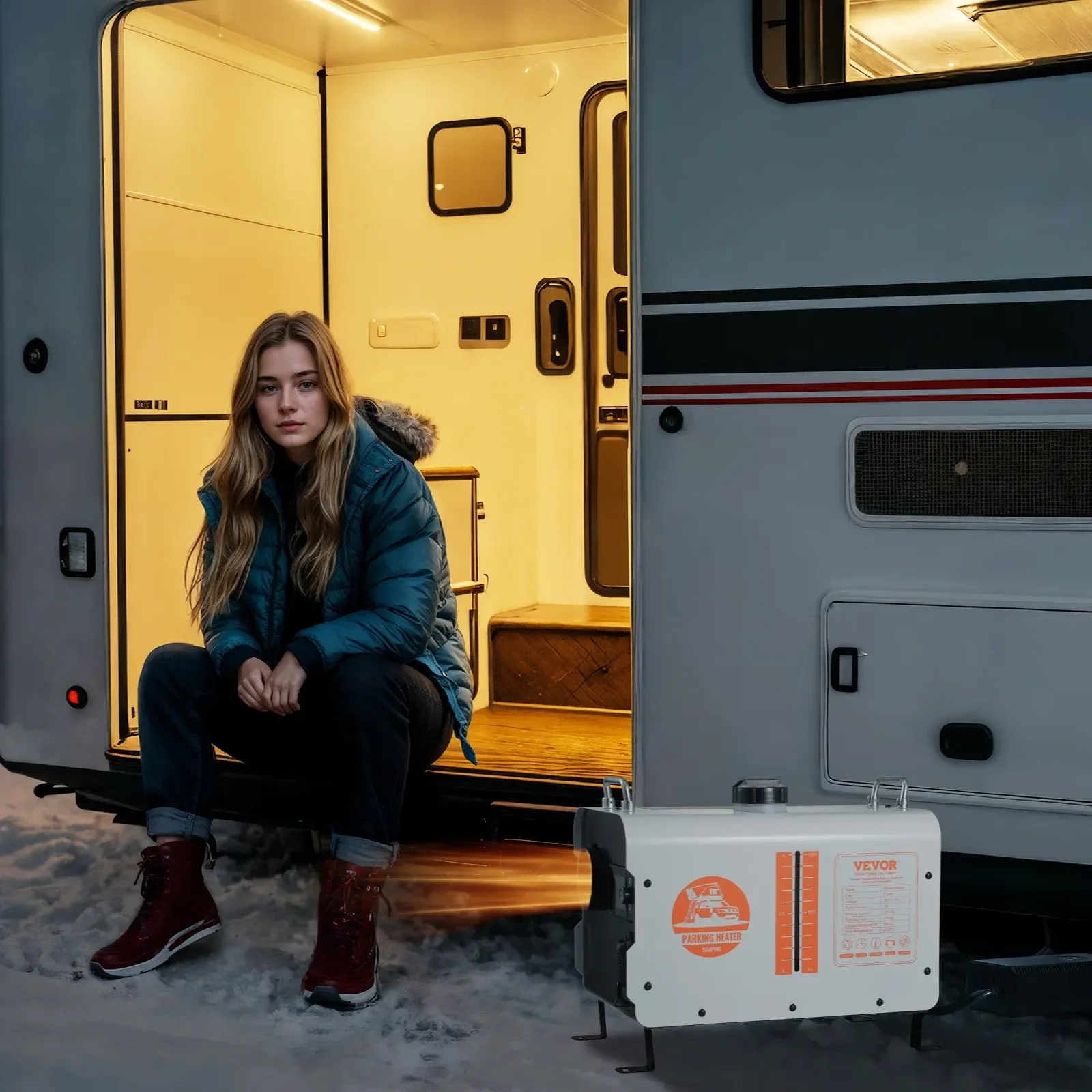 Nagrzewnica Diesla 8KW 12V/24V z Bluetooth APP do kampera z pilotem - obrazek 6