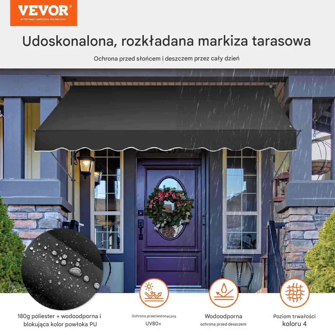 Markiza Tarasowa 250 x 120 cm z Korbą Ręczną - obrazek 6