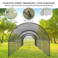 Klatka do baseballu 10 m, przenośna siatka treningowa z torbą