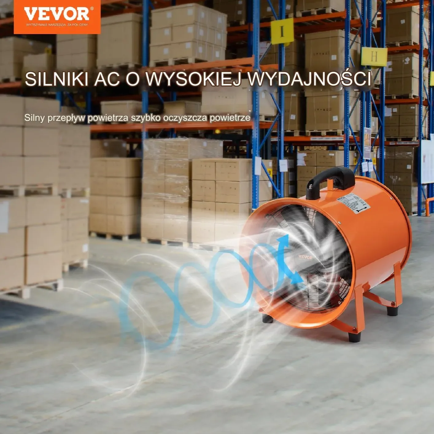 Przenośny Przemysłowy Wentylator Wyciągowy 203 mm Wąż 10 m - obrazek 3