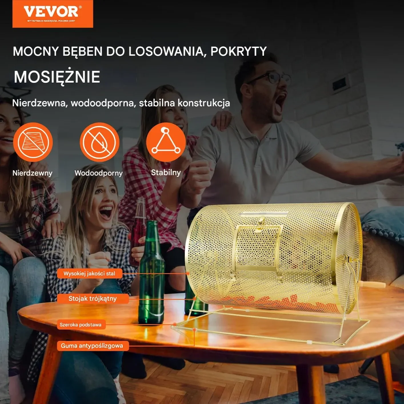 Bęben do losowania 37x54cm mosiężny 10000 biletów konkurs loteria - obrazek 3