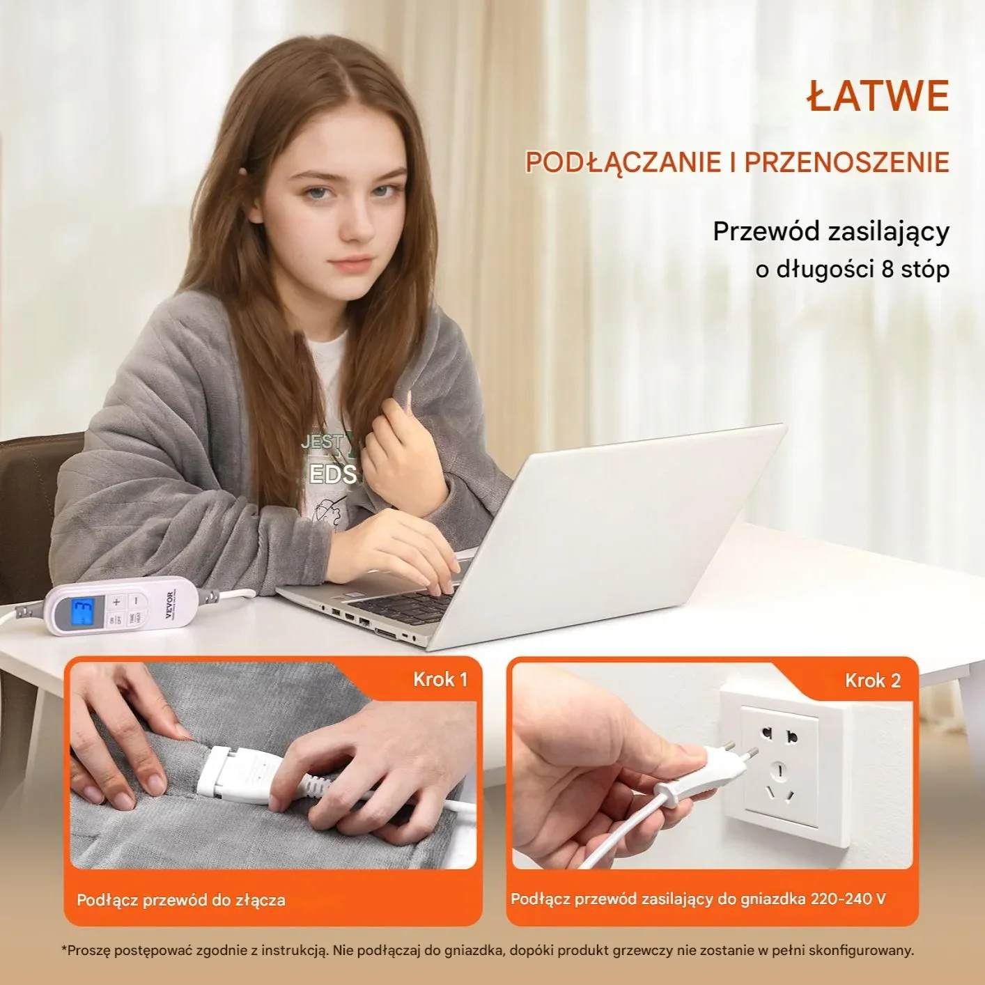 Podgrzewany Koc Narzuta 130 x 180 cm - obrazek 4