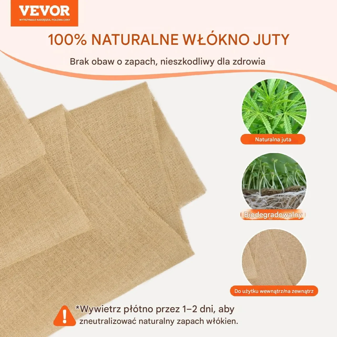 Naturalna Tkanina Jutowa 1016 mm x 22,86 m do Rękodzieła i Ochrony Roślin - obrazek 5