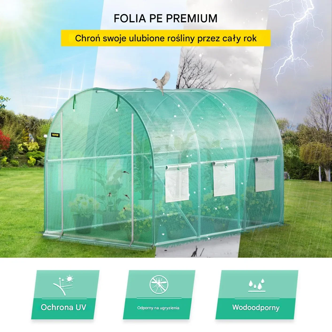 Tunel foliowy ogrodowy szklarnia 3x2x2 m - obrazek 4