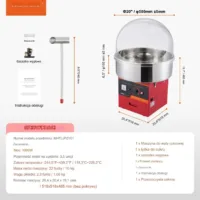 Elektryczna Maszyna do Waty Cukrowej Czerwona