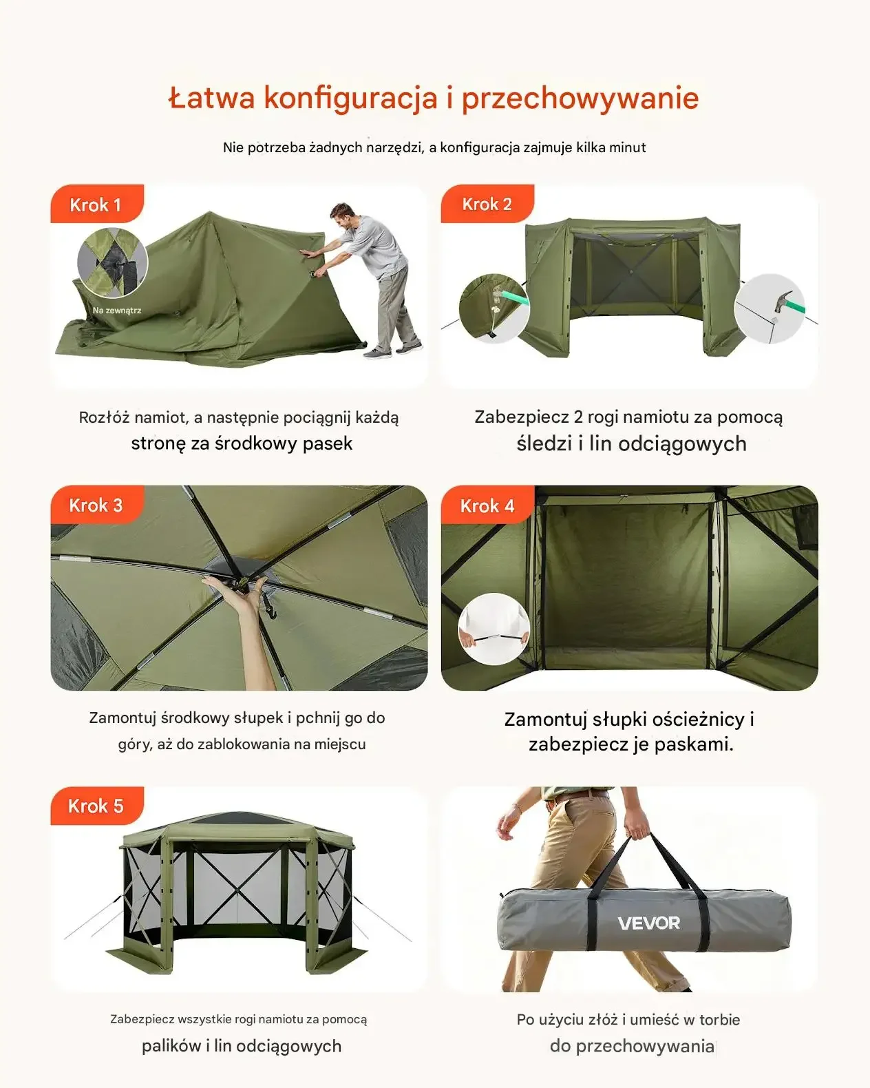 Namiot pawilon zielony 3,6x3,6 m z moskitierą szybki rozkład ogród patio - obrazek 2