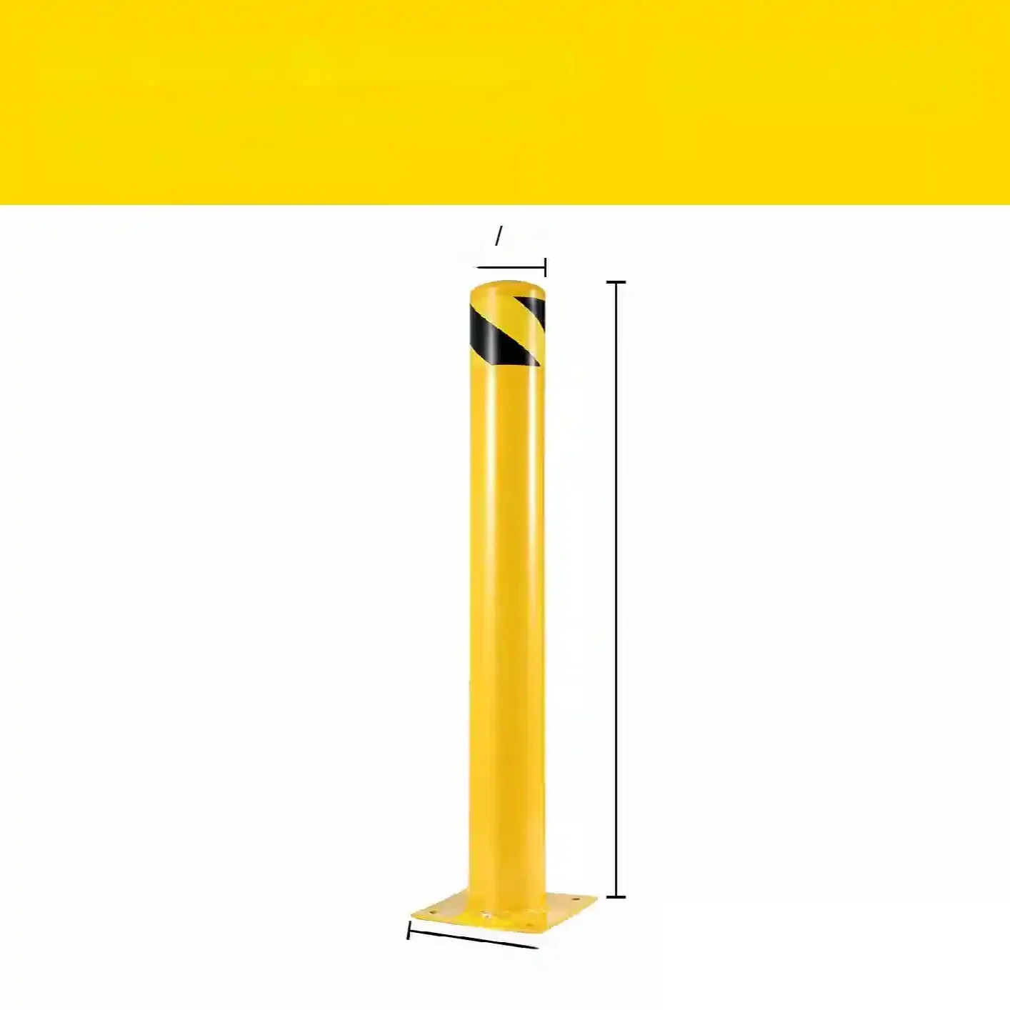 Słupki ochronne do parkingu 107cm żółte stalowe antykorozyjne - obrazek 6