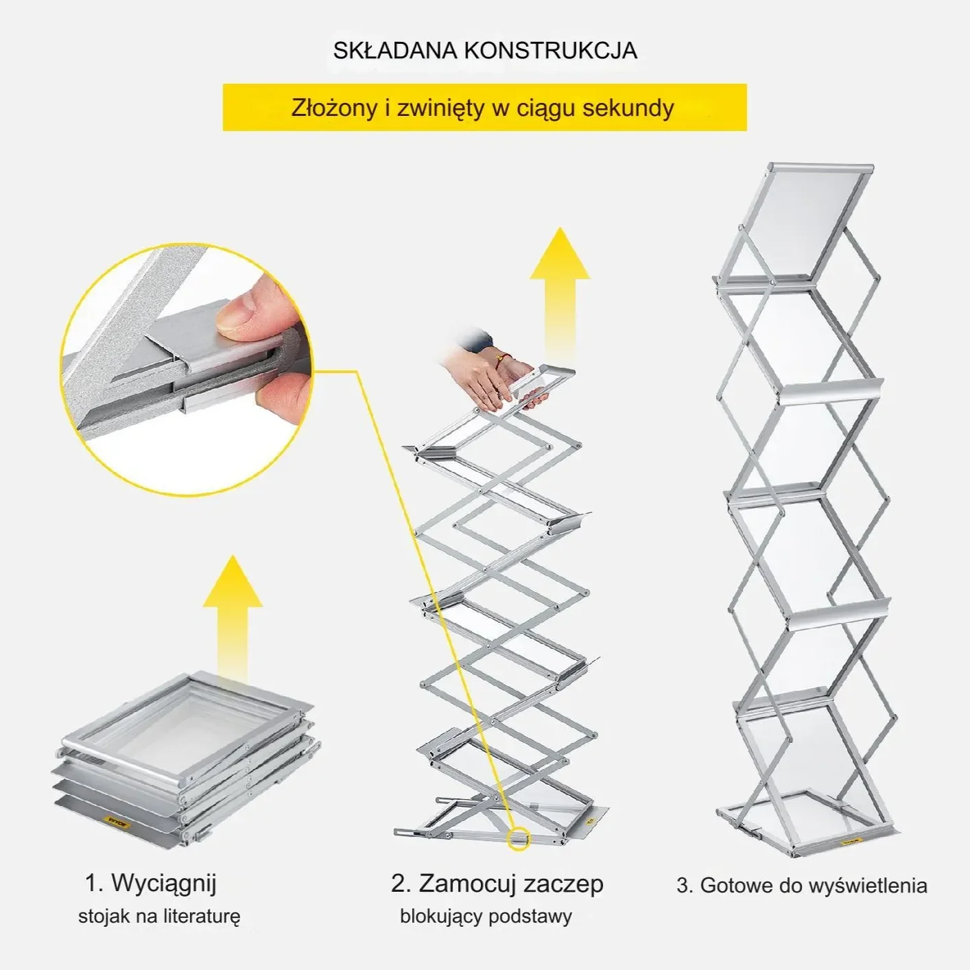Stojak ekspozytor na ulotki menu informacyjny gazety a4 składany - obrazek 5
