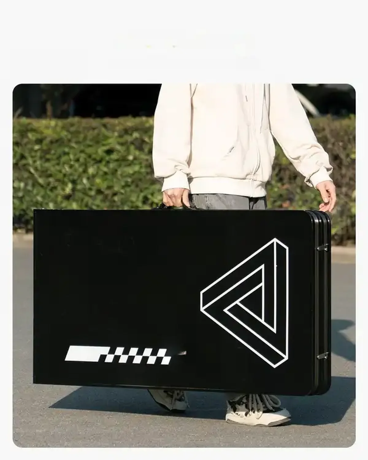 Stół do beer ponga z regulacją wysokości składany gra towarzyska czarny - obrazek 6