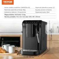 Automatyczny Ekspres do Kawy 20 Bar z Dyszą Pary i 15 Poziomami Mielenia