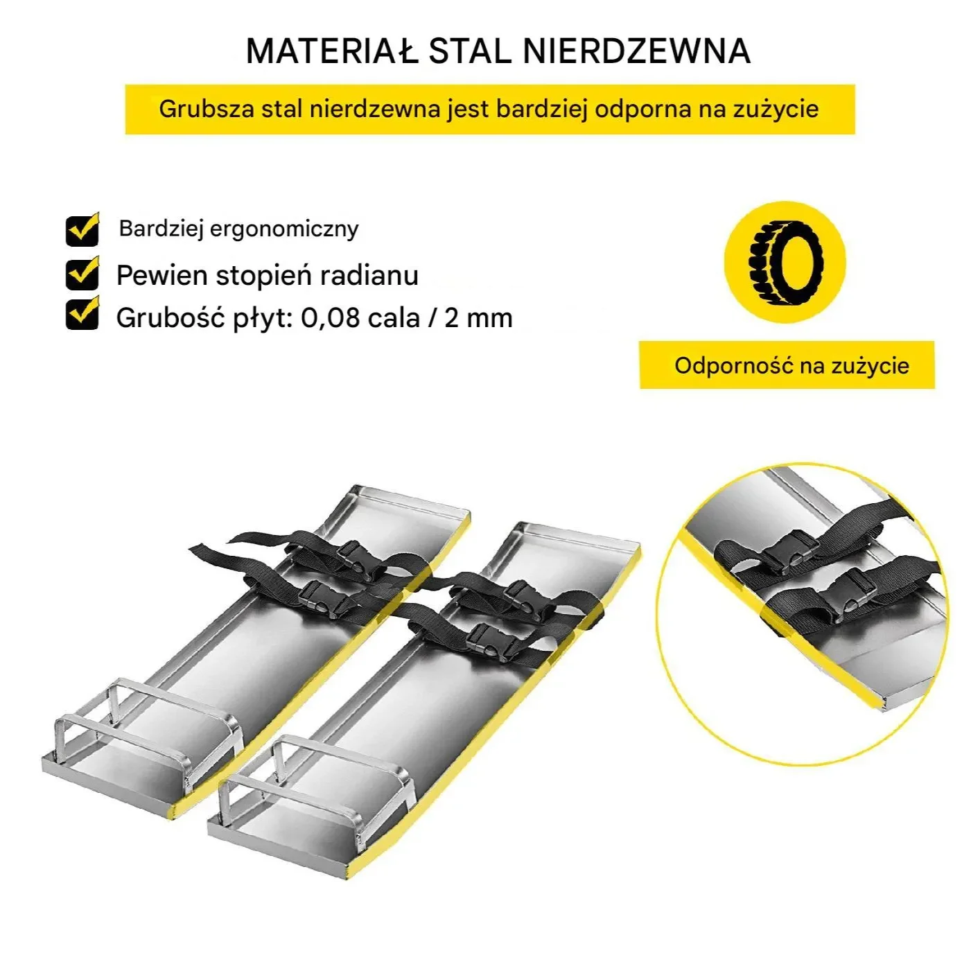 Stalowe Nakolanniki do Betonu z Paskami Mocującymi 750 x 200 mm - obrazek 3