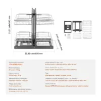 Wysuwany organizer do szafki narożnej 2-poziomowy, 4 kosze, chrom,  40 kg