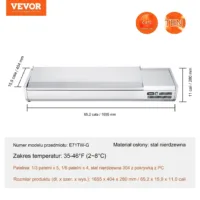 Lada chłodnicza 7 pojemników do przygotowywania sałatek stal nierdz. 150 W