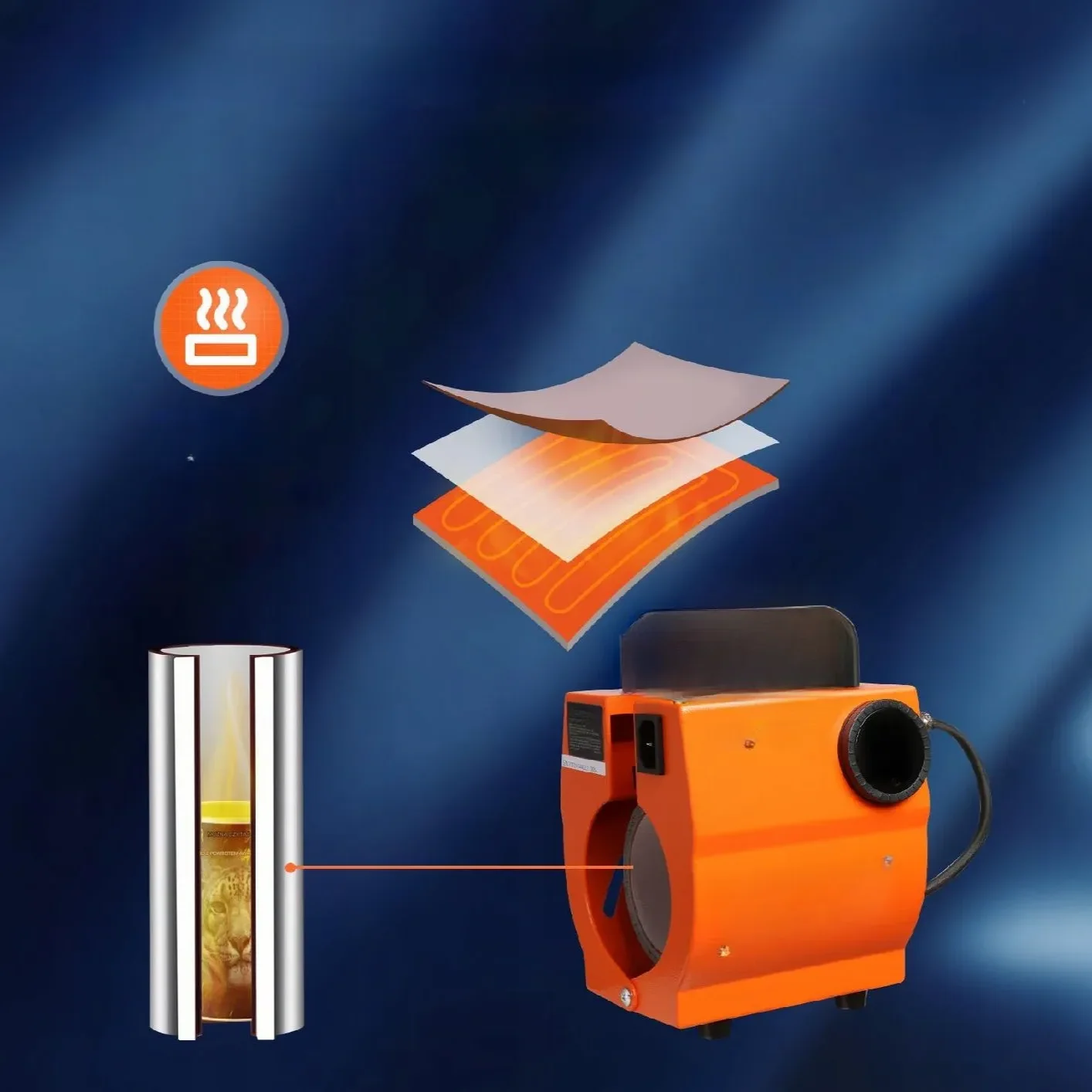 Prasa do sublimacji kubków 350W z rękawicami – komplet do druku 8,7cm - obrazek 6