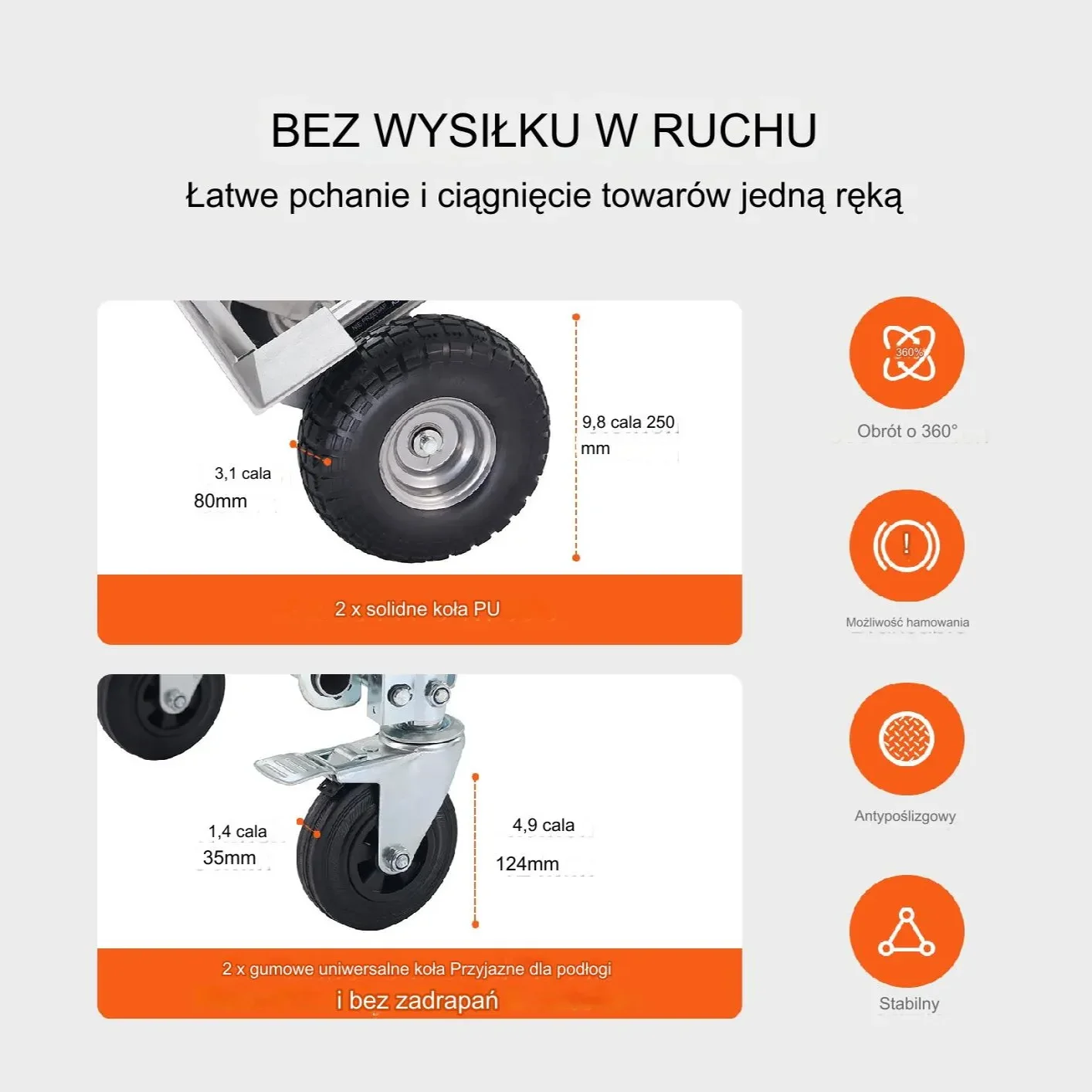 Wózek transportowy magazynowy składany aluminiowy 454 kg - obrazek 10