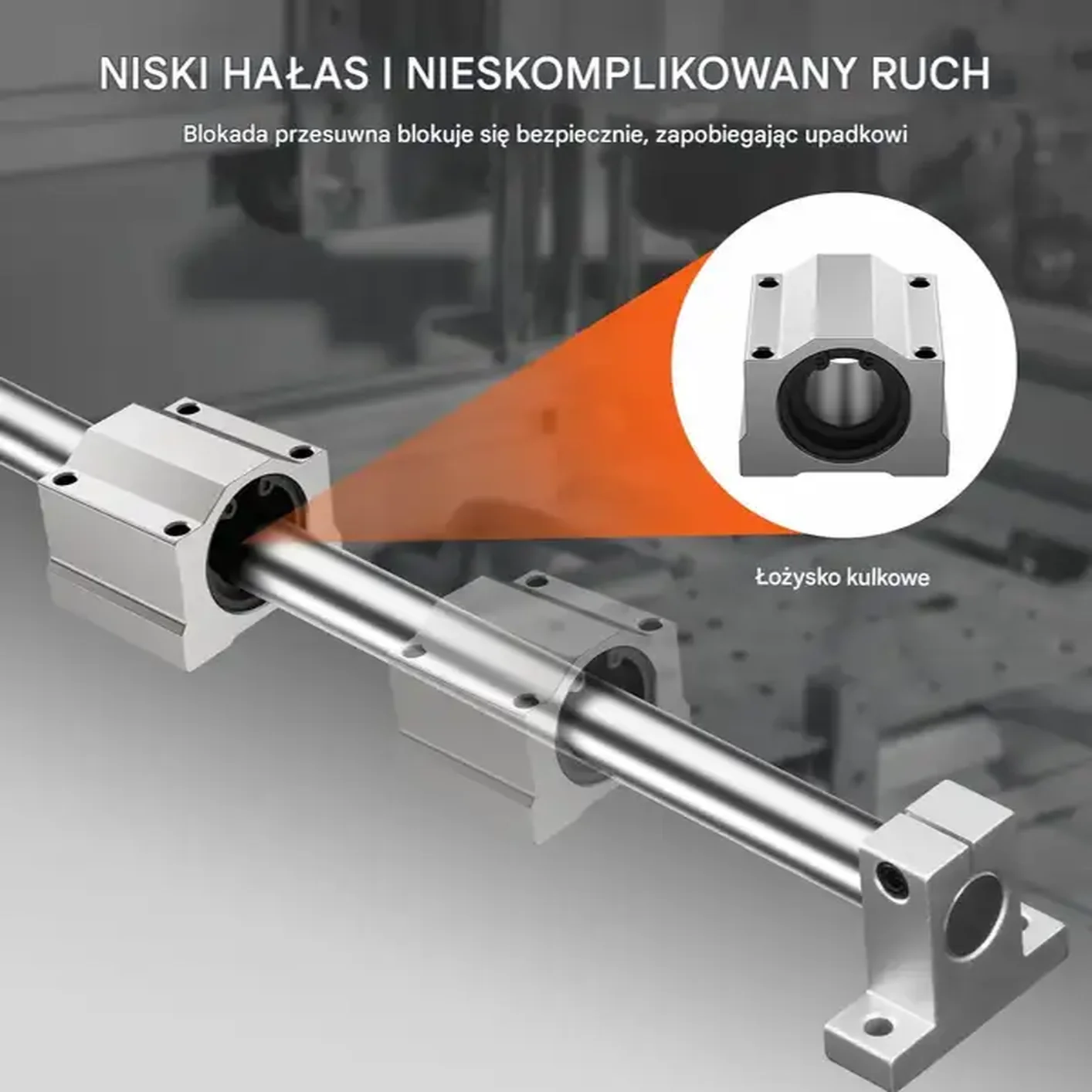 Zestaw prowadnic liniowych Prowadnica liniowa Szyna 2x100cm - obrazek 2
