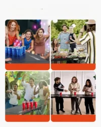 Stół beer pong 2.4m składany z uchwytem do przenoszenia impreza party