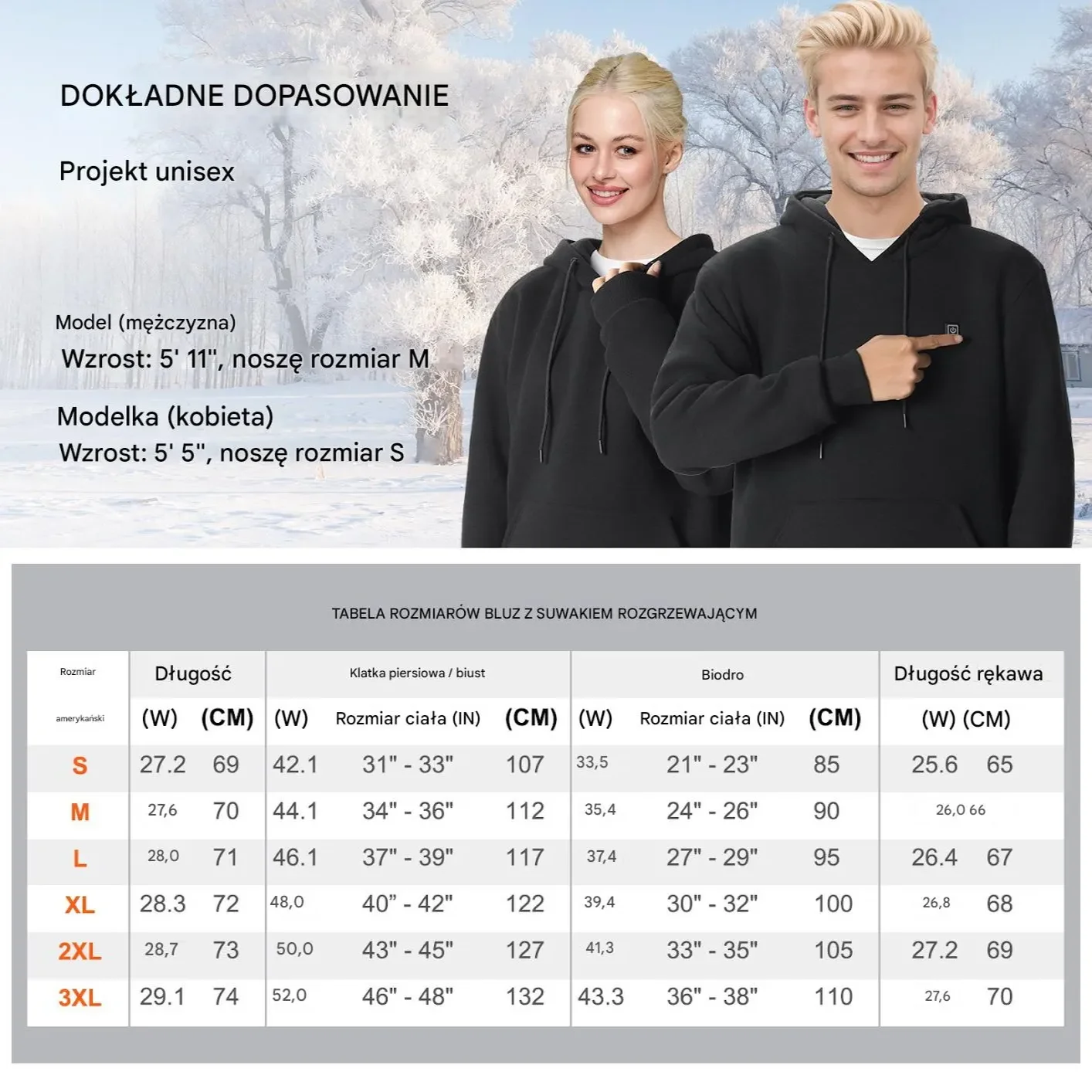 Podgrzewana Bluza z Kapturem Unisex XL - obrazek 5