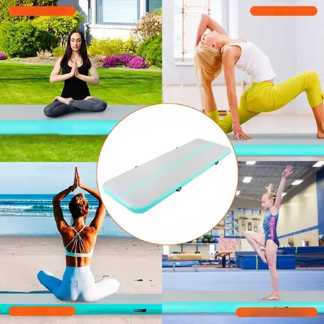 MATA GIMNASTYCZNA DMUCHANA ŚCIEŻKA AKROBATYCZNA MATERAC ĆWICZEŃ 6 M - obrazek 4